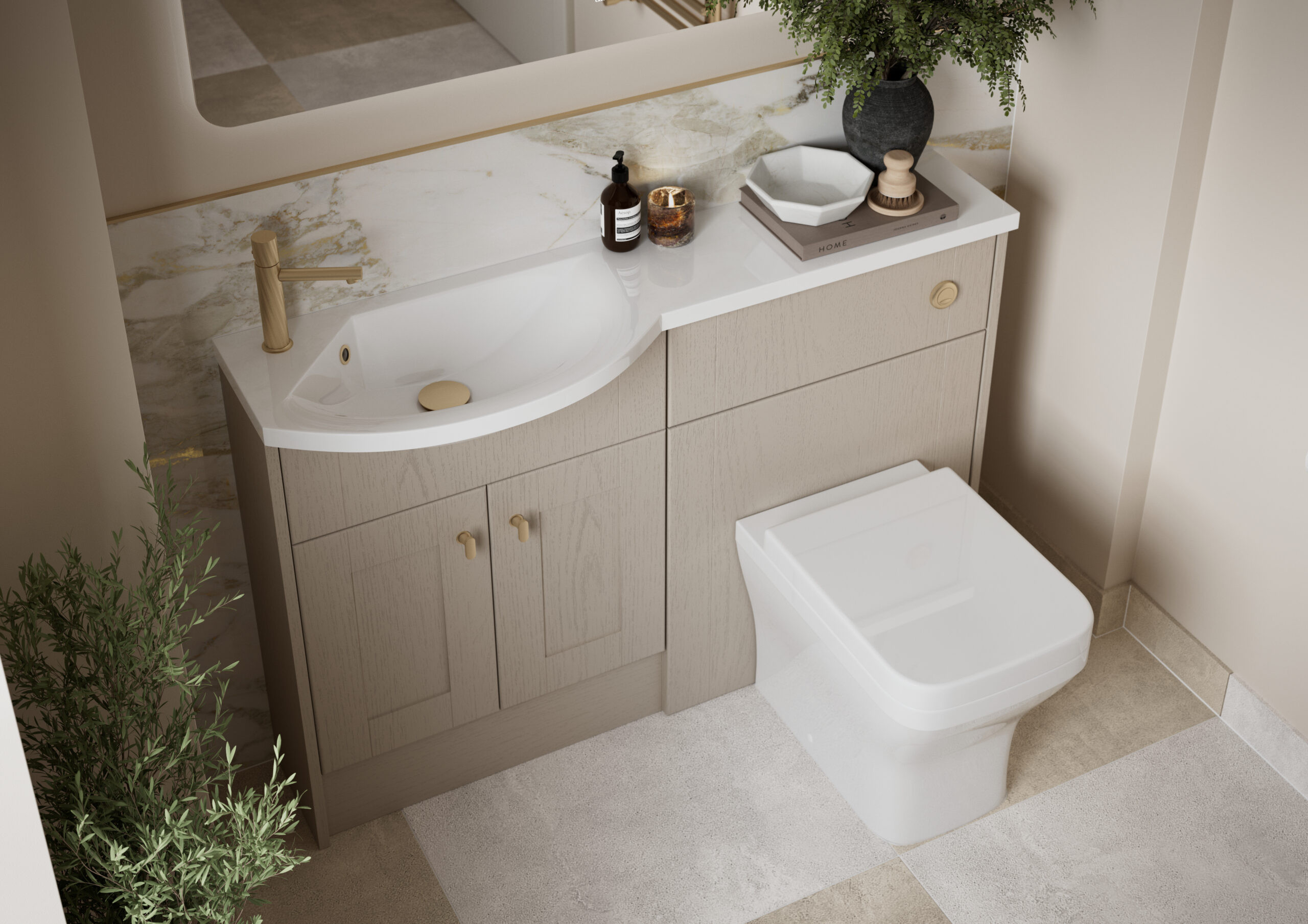 Chiltern Bathroom Furniture Calypso Contour Truffle