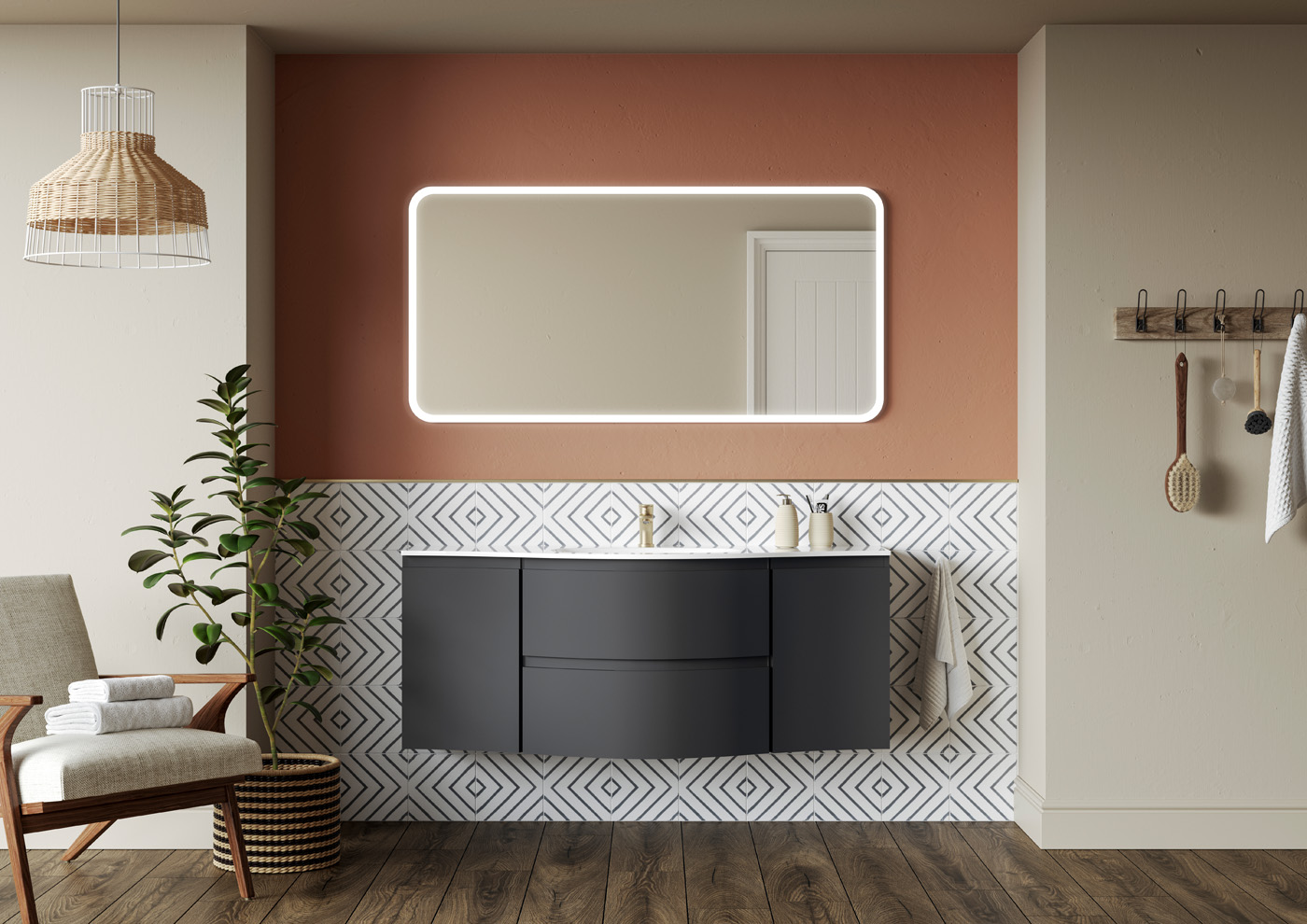 Levanto Bathroom Furniture calypso Graphite
