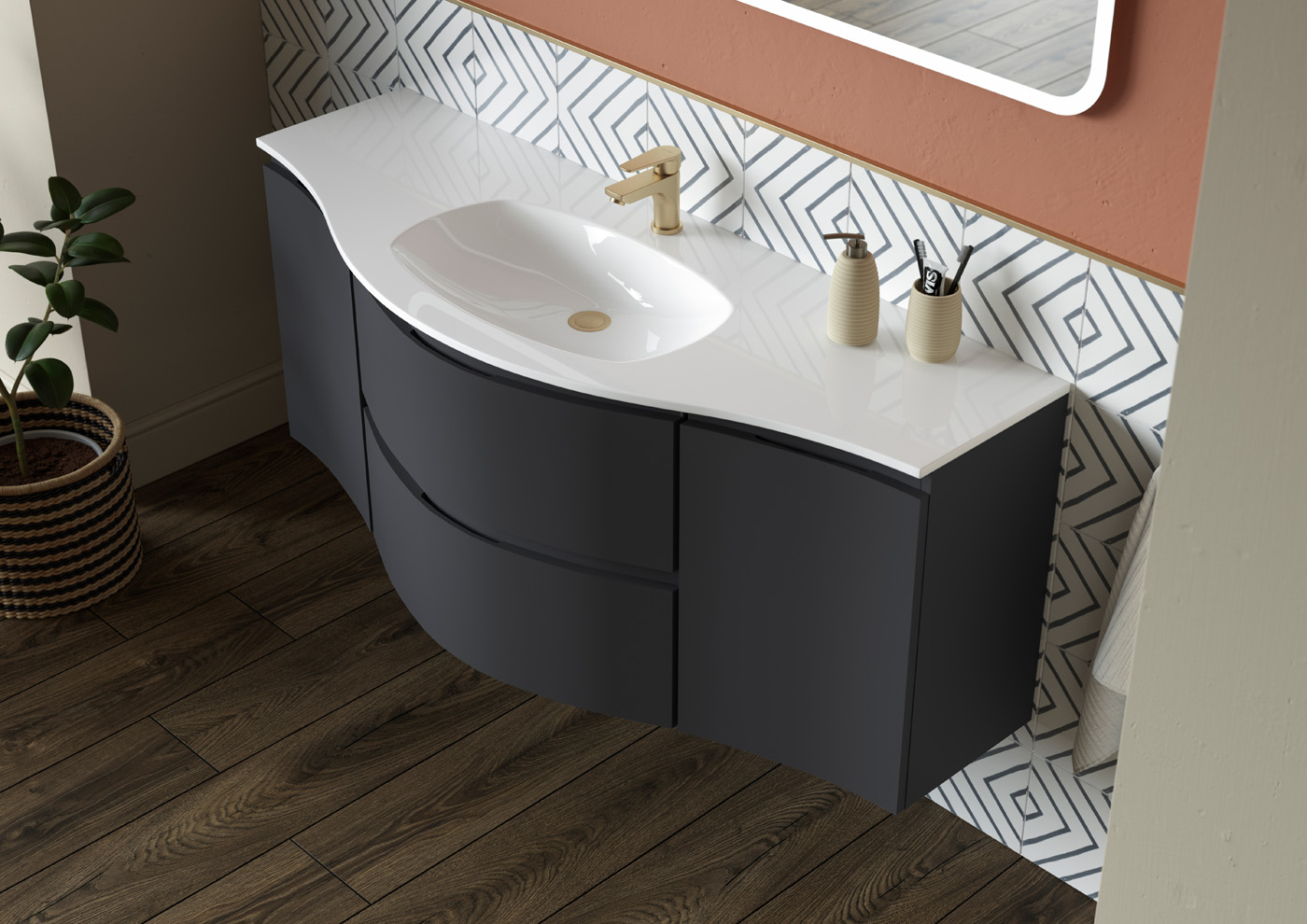 Levanto Bathroom Furniture calypso Graphite
