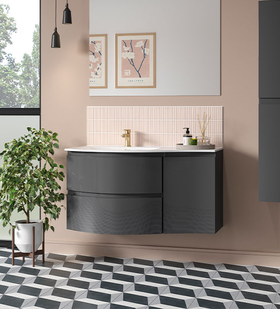 Levanto calypso Bathroom Furniture Dark grey