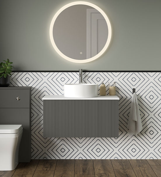 Minori calypso Bathroom Furniture Dark grey