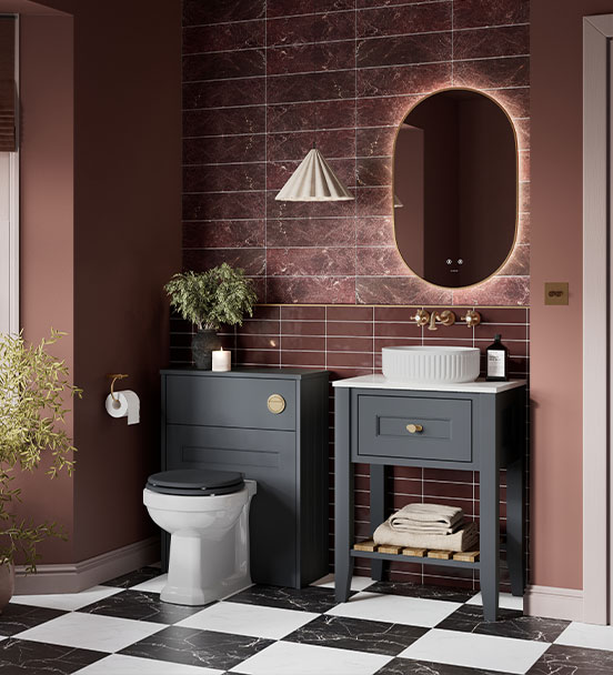Charlbury calypso Bathroom Furniture Dark grey