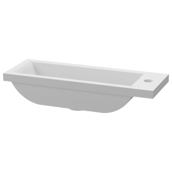 Finesse Cast Inline Basin 600 Slim White
