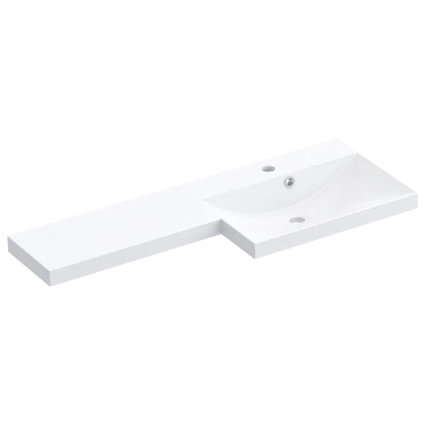 Modena Cast Stepped Wing Basin 1010 Right Bowl White