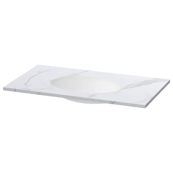 Calypstone Worktop with Undermount Basin 820 Cirrus White