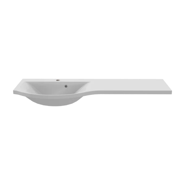 ART Cast Semi-Recessed Wing Basin 1244 Left Bowl White