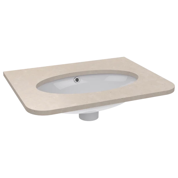 Solid Surface Worktop with Undermount Basin 645 x 500mm