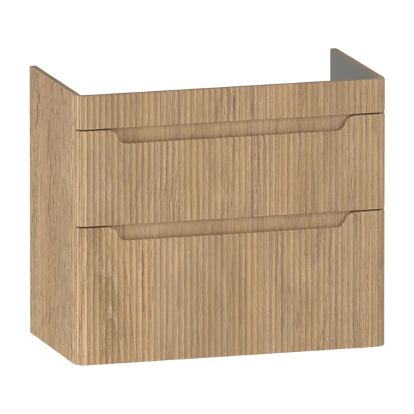 Firova Wall hung Vanity Unit 670 Two Drawer Fluted