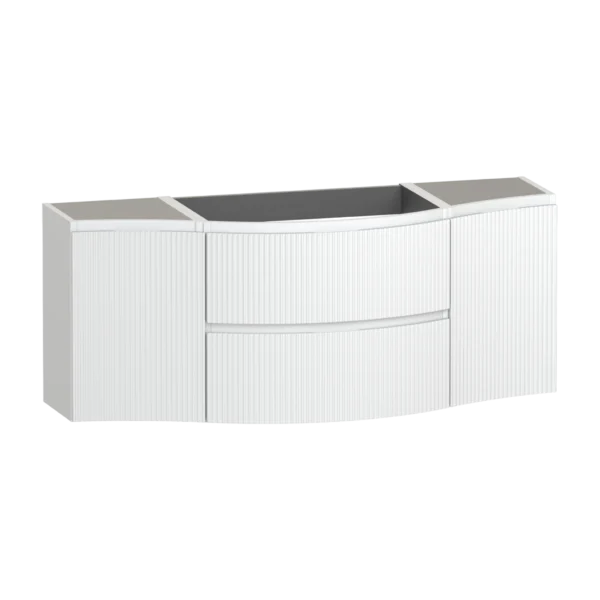 Levanto Fluted Wall Hung Vanity Unit 1375 Two Drawer Two Door Centre Basin